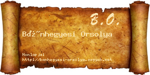 Bánhegyesi Orsolya névjegykártya